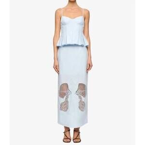 NEW CLEA leonie maxi skirt in blue tint
